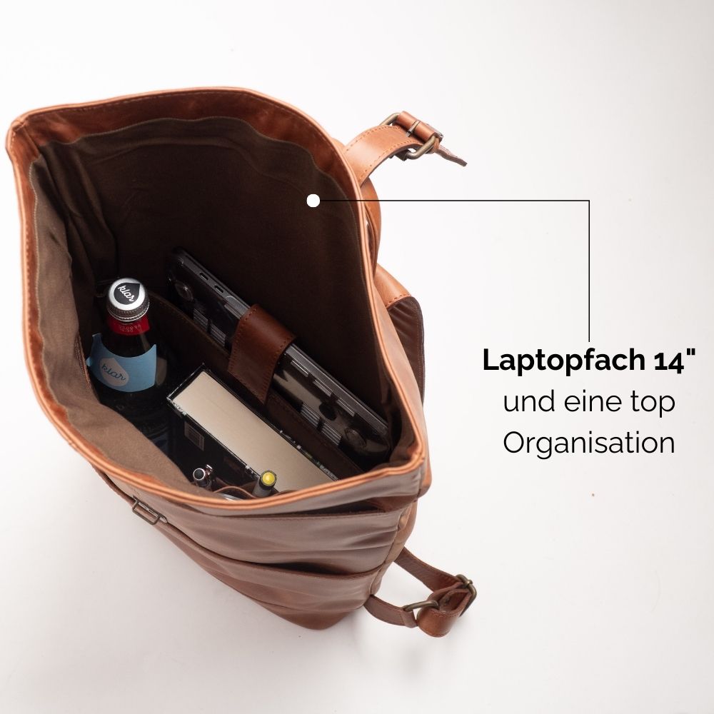 Rolltop Rucksack braun 2233 4